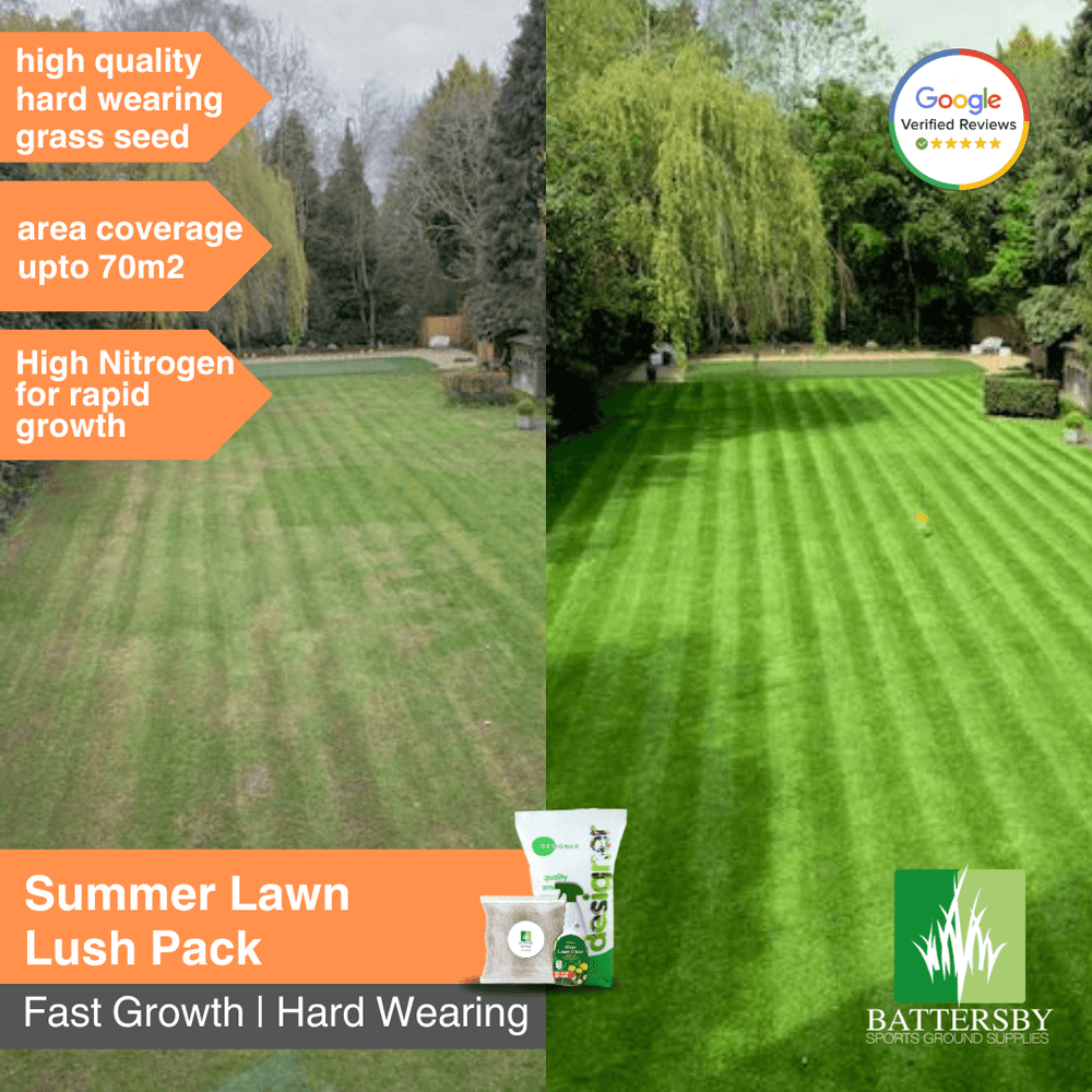 Summer Lawn Lush Pack - High Nitrogren Home Garden Lawn Grass Seed & Fertiliser