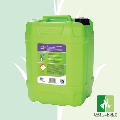 Algon Path and Patio Cleaner 20 Litres container with label showing application instructions and safety warnings.