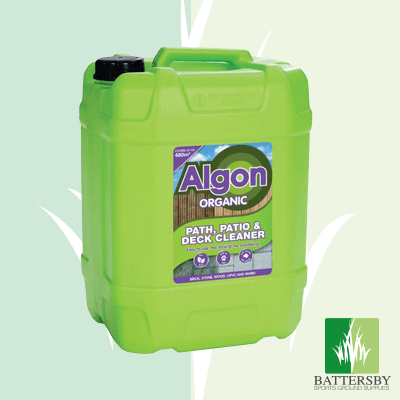 Algon Path and Patio Cleaner 20 Litres in a green container from Battersby Sports and Garden Supplies.