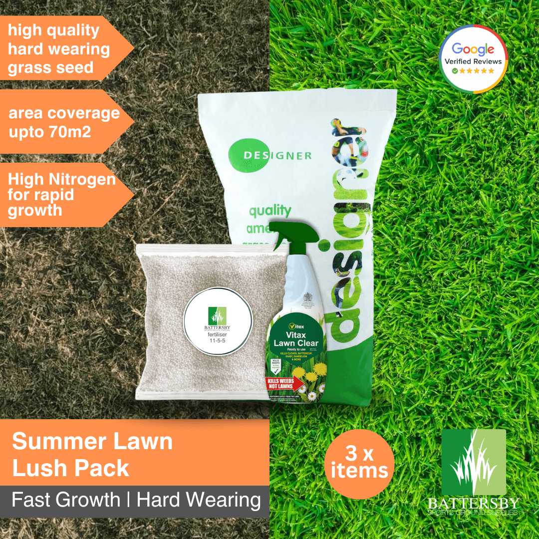 Summer Lawn Lush Pack - High Nitrogren Home Garden Lawn Grass Seed & Fertiliser