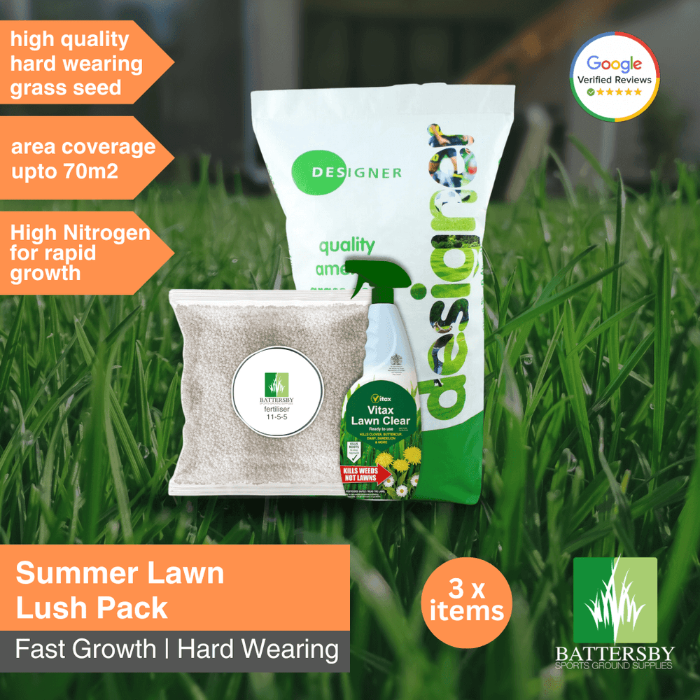 Summer Lawn Lush Pack - High Nitrogren Home Garden Lawn Grass Seed & Fertiliser