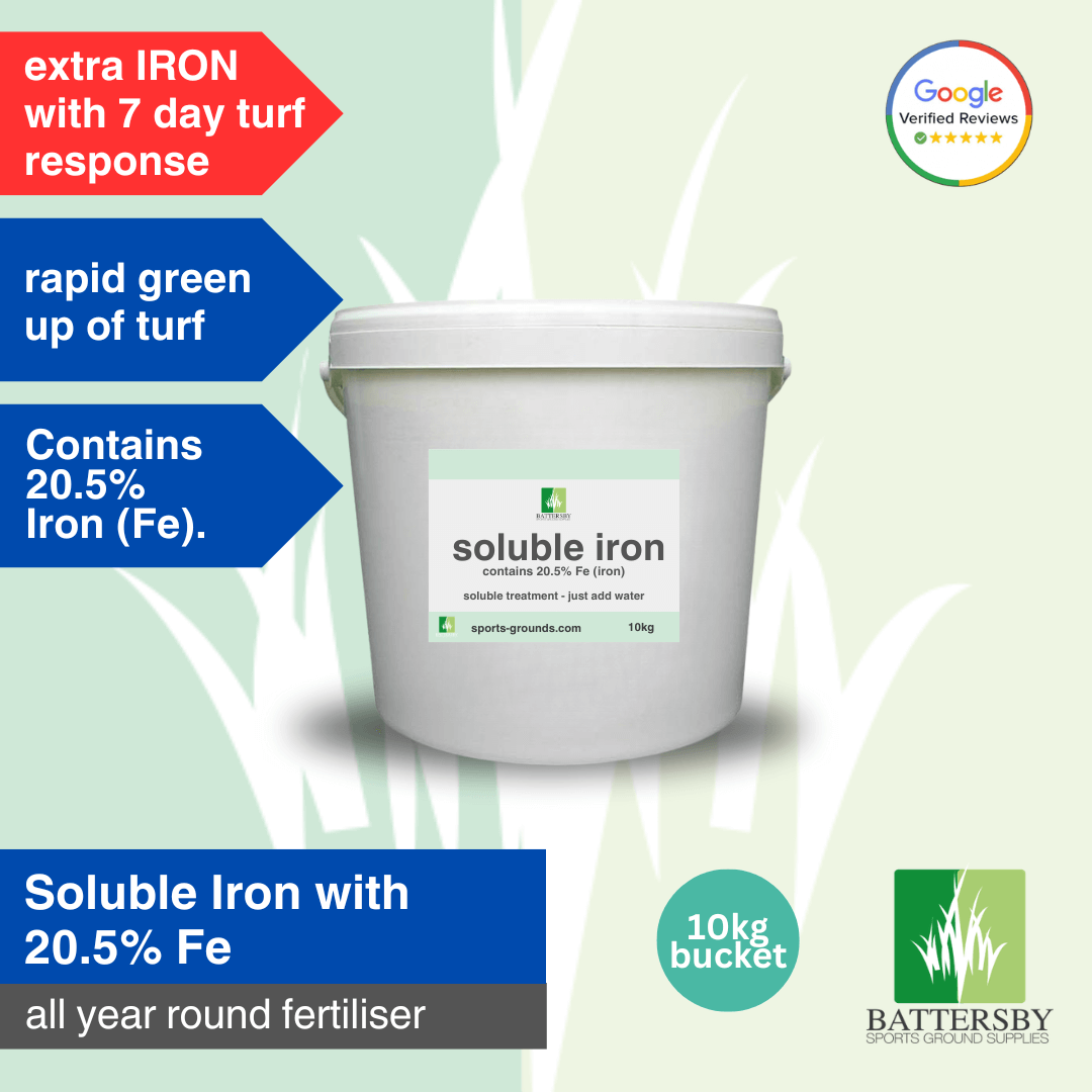 Soluble Iron - Green Up - 10kg Bucket for rapid green up of turf with 20.5% Iron, ideal all year round fertiliser.
